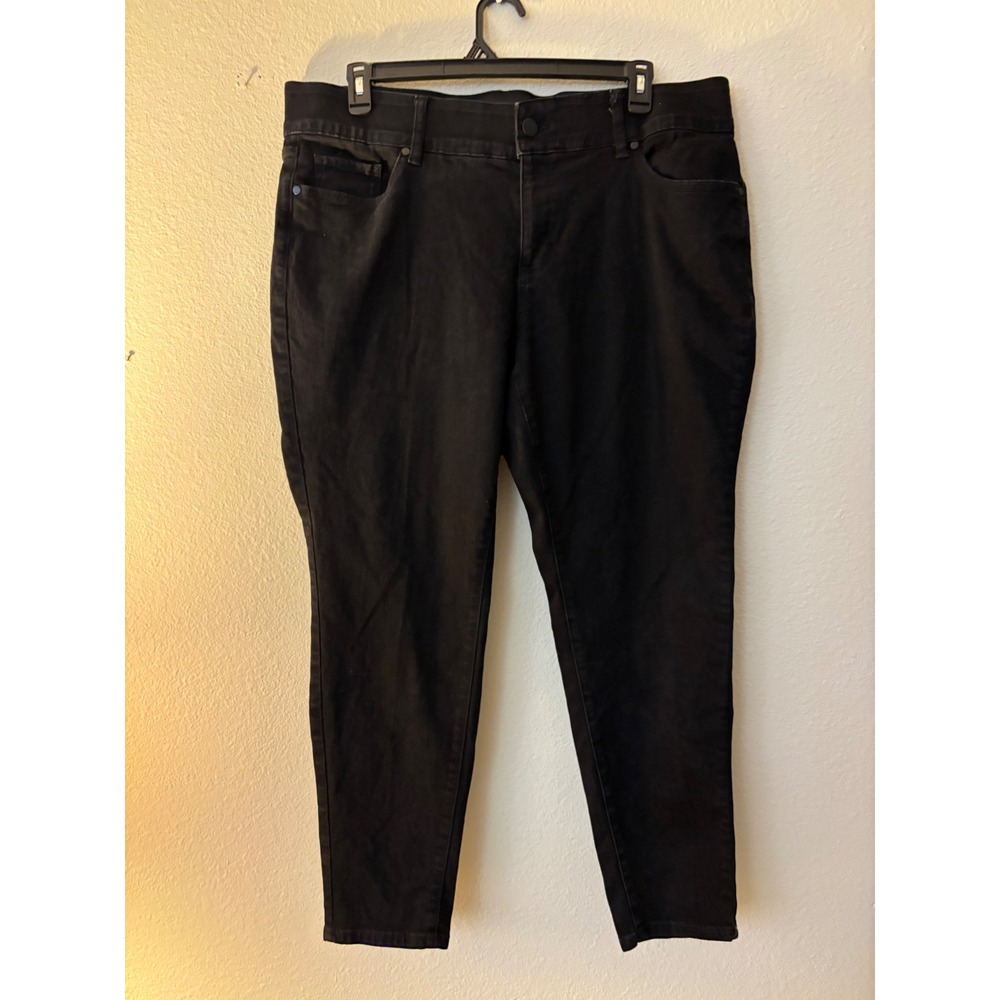 ana A New Approach Black Mid Rise Skinny Jeans Plus Size 20W Stretch Denim A1228